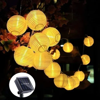 Vánoční dekorace SVĚTELNÝ ŘETĚZ GIRLANDA LED LAMPIONY LAMPION LED 7M 50 SVĚTEL