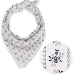 Bavlněný šátek Sandra SA-641 Temně modrý lidový květinový vzor na bílém 70 x 70 cm