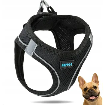 Postroj pro psa Postroj pro psy Happet nastavitelný beztlakový reflexní černý M