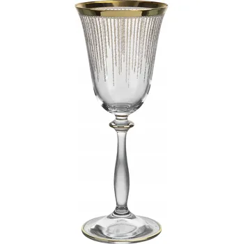 Sklenice Skleničky na víno, skleničky na bílé víno, skleničky červené víno Combi Koral Gold bezbarvé, zlaté 185ml 6 ks