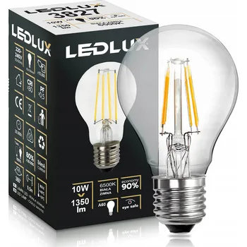 Žárovka Žárovka E27 Filament 10W (ekvivalent 80W) 6000K studená bílá Premium LEDLUX Edison