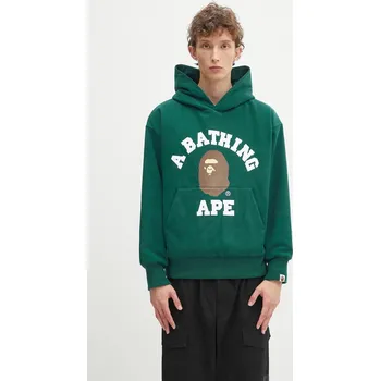 Pánská mikina Bavlněná mikina A Bathing Ape College puffy, M, zelená, 77X