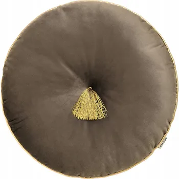 Polštář Kulatý dekorativní polštář hnědý Allure, velur
