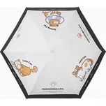 Dětský skládací deštník s kočičky Černý