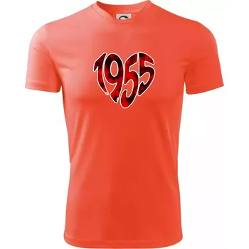 Pánské tričko 1955 v srdci - Pánské triko Fantasy sportovní (dresovina) - S ( Neonově oranžová )