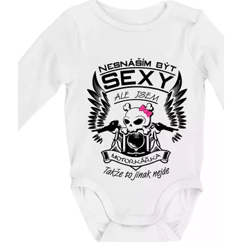 Nesnáším být sexy - motorkářka - Body kojenecké s dlouhým rukávem - Dlouhý r. do 3 měs ( Bílá )