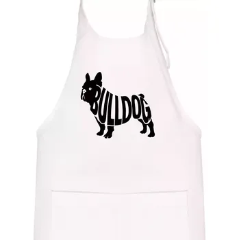 Kuchyňská zástěra Bulldog nápis v těle - Dětská zástěra na vaření - Univerzální velikost ( Bílá )