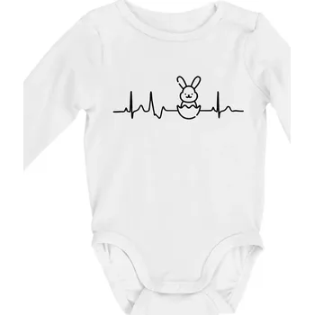 EKG Velikonoční zajíc - Body kojenecké s dlouhým rukávem - Dlouhý r. 3-6 měs ( Bílá )