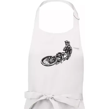 Kuchyňská zástěra Motocross letec - Pánská zástěra na vaření - Univerzální velikost ( Bílá )