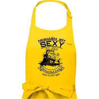 Kuchyňská zástěra Nesnáším být sexy - strojvůdce - Dámská zástěra na vaření - Univerzální velikost ( Žlutá )