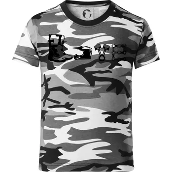 Chlapecké tričko Enduro Love - Dětské maskáčové triko - 146 cm/10 let ( Šedý maskáč )