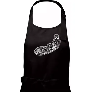 Kuchyňská zástěra Motocross letec - Dámská zástěra na vaření - Univerzální velikost ( Černá )
