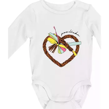 Kojenecké oblečení Pomláska barevně - Body kojenecké s dlouhým rukávem - Dlouhý r. do 3 měs ( Bílá )