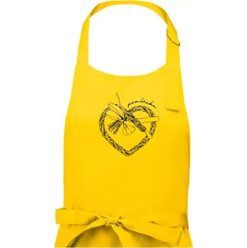 Kuchyňská zástěra Pomlázka - pomláska - Dámská zástěra na vaření - Univerzální velikost ( Žlutá )