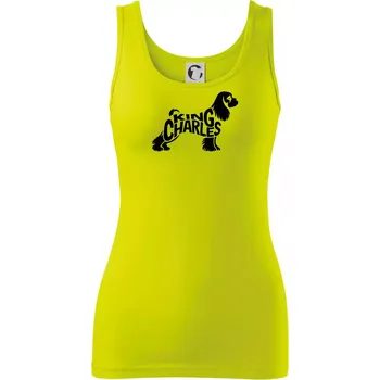 Kavalír king Charles španěl nápis v těle - Dámské tílko - M ( Limetková )