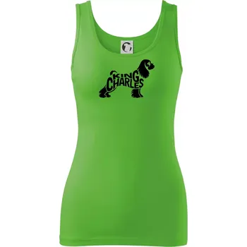 Kavalír king Charles španěl nápis v těle - Dámské tílko - L ( Apple Green )