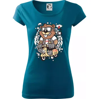 Sysel na skútru - Dámské triko Pure - XS ( Petrolejová )