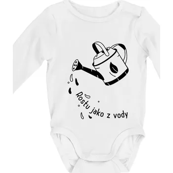 Rostu jako z vody - Body kojenecké s dlouhým rukávem - Dlouhý r. do 3 měs ( Bílá )