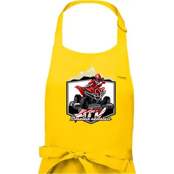 Kuchyňská zástěra ATV čtyřkolka Mountain - Pánská zástěra na vaření - Univerzální velikost ( Žlutá )