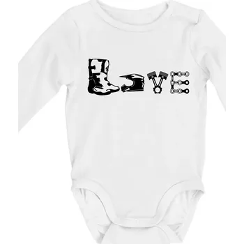 Kojenecký body Enduro Love - Body kojenecké s dlouhým rukávem - Dlouhý r. do 3 měs ( Bílá )