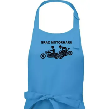 Kuchyňská zástěra Sraz motorkářů (Hana-creative) - Dámská zástěra na vaření - Univerzální velikost ( Světlý tyrkys )