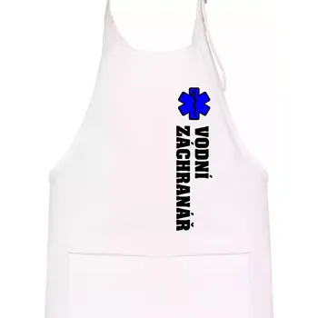 Kuchyňská zástěra Rescue - Vodní záchranář - Dětská zástěra na vaření - Univerzální velikost ( Bílá )