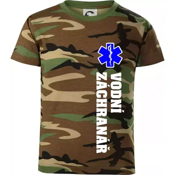 Rescue - Vodní záchranář - Dětské maskáčové triko - 146 cm/10 let ( Hnědý maskáč )