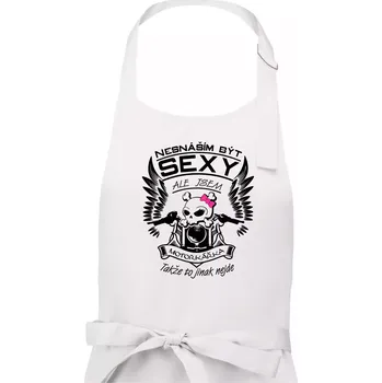 Kuchyňská zástěra Nesnáším být sexy - motorkářka - Pánská zástěra na vaření - Univerzální velikost ( Bílá )