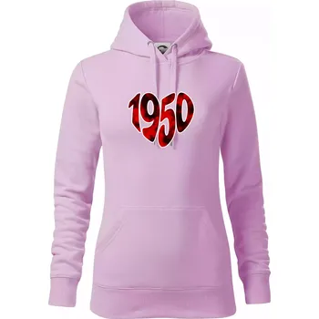 Dámská mikina 1950 v srdci - Mikina dámská Cape s kapucí - S ( Orchid )