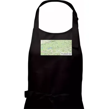 Kuchyňská zástěra Jizerské hory mapa - Pánská zástěra na vaření - Univerzální velikost ( Černá )