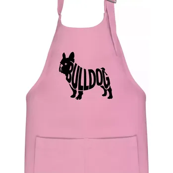 Kuchyňská zástěra Bulldog nápis v těle - Dětská zástěra na vaření - Univerzální velikost ( Růžová )