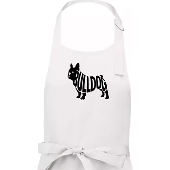 Kuchyňská zástěra Bulldog nápis v těle - Dámská zástěra na vaření - Univerzální velikost ( Bílá )
