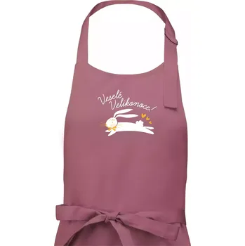 Kuchyňská zástěra Veselé Velikonoce - bíle - Pánská zástěra na vaření - Univerzální velikost ( Starorůžová )
