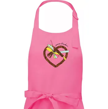 Kuchyňská zástěra Pomláska barevně - Dámská zástěra na vaření - Univerzální velikost ( Růžová )