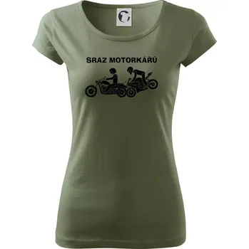 Dámské tričko Sraz motorkářů (Hana-creative) - Dámské triko Pure - XL ( Khaki )