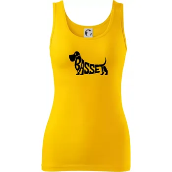 Dámské oblečení Basset nápis v těle - Dámské tílko - XS ( Žlutá )