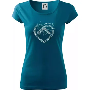 Dámské tričko Pomlázka - pomláska - Dámské triko Pure - M ( Petrolejová )