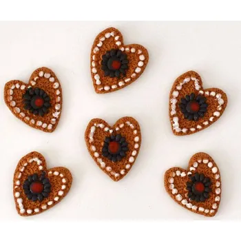 Svatební dekorace Malovaný mini perníček se samolepkou SRDÍČKO