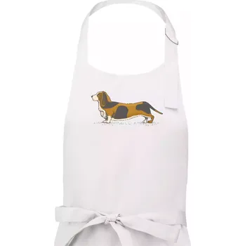 Kuchyňská zástěra Vintage basset - Pánská zástěra na vaření - Univerzální velikost ( Bílá )