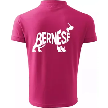 Pánská košile Bernese Mountain Dog nápis v těle - Polokošile pánská Pique Polo 203 - L ( Purpurová )