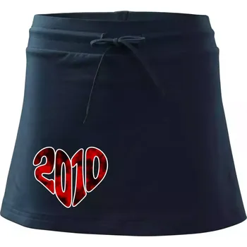 Dámská sukně 2010 v srdci - Sportovní sukně - two in one - L ( Námořní modrá (velmi tmavá - téměř černá) )