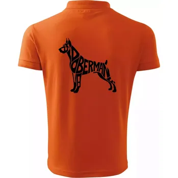 Pánská košile Doberman - nápis v tělě - Polokošile pánská Pique Polo 203 - XL ( Oranžová )