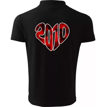 Pánská košile 2010 v srdci - Polokošile pánská Pique Polo 203 - 2XL ( Černá )