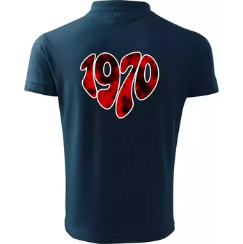 Pánská košile 1970 v srdci - Polokošile pánská Pique Polo 203 - 4XL ( Námořní modrá (velmi tmavá - téměř černá) )