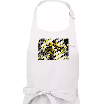 Kuchyňská zástěra Caution do not cross - Dámská zástěra na vaření - Univerzální velikost ( Bílá )