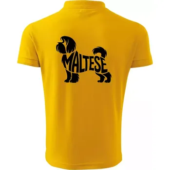 Pánská košile Maltézský psík nápis v těle - Polokošile pánská Pique Polo 203 - L ( Žlutá )