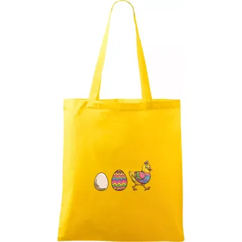 Nákupní taška Evoluce vajíčka - velikonoce - slepice - Taška bavlněná - 42 x 38 cm ( Žlutá )