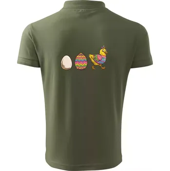 Pánská košile Evoluce vajíčka - velikonoce - slepice - Polokošile pánská Pique Polo 203 - 4XL ( Khaki )