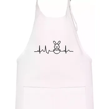 Kuchyňská zástěra EKG Velikonoční zajíc - Dětská zástěra na vaření - Univerzální velikost ( Bílá )