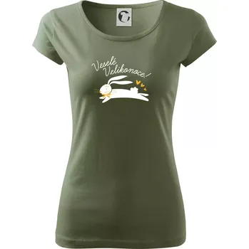 Dámské tričko Veselé Velikonoce - bíle - Dámské triko Pure - XS ( Khaki )